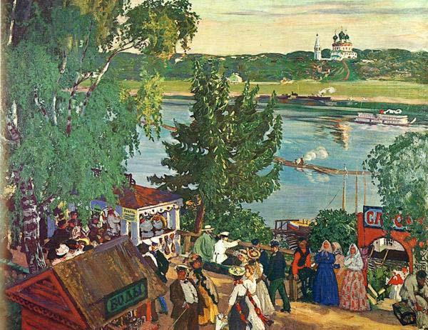Boris Kustodiev Promenade Along Volga River